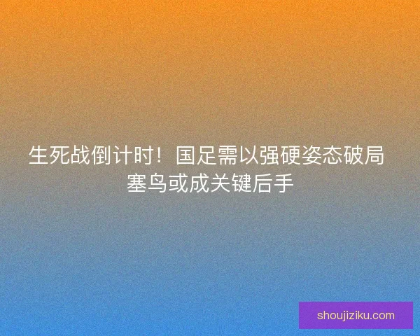 生死战倒计时！国足需以强硬姿态破局 塞鸟或成关键后手