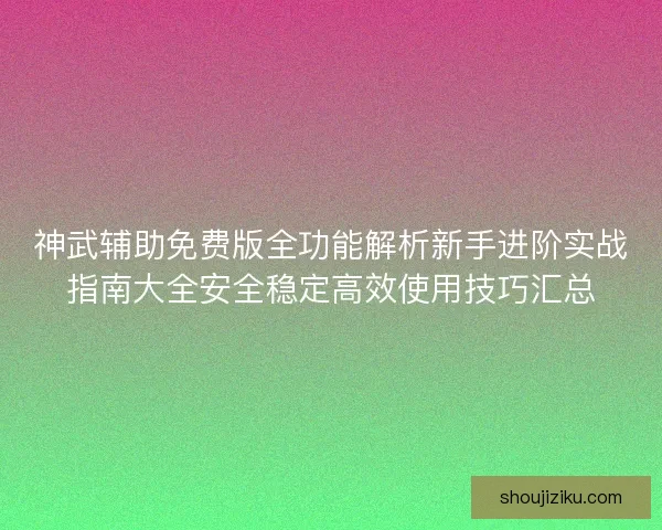 神武辅助免费版全功能解析新手进阶实战指南大全安全稳定高效使用技巧汇总